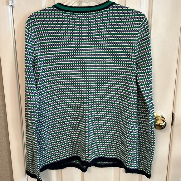 Appleseeds Women’s (S) Multicolor Dot Striped Cardigan Soft Sweater NWT Classic - Picture 5 of 8